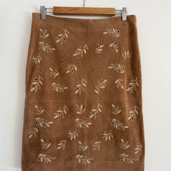 Ralph Lauren Brown Embellished Pencil Skirt Knee-Length